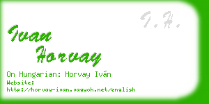 ivan horvay business card